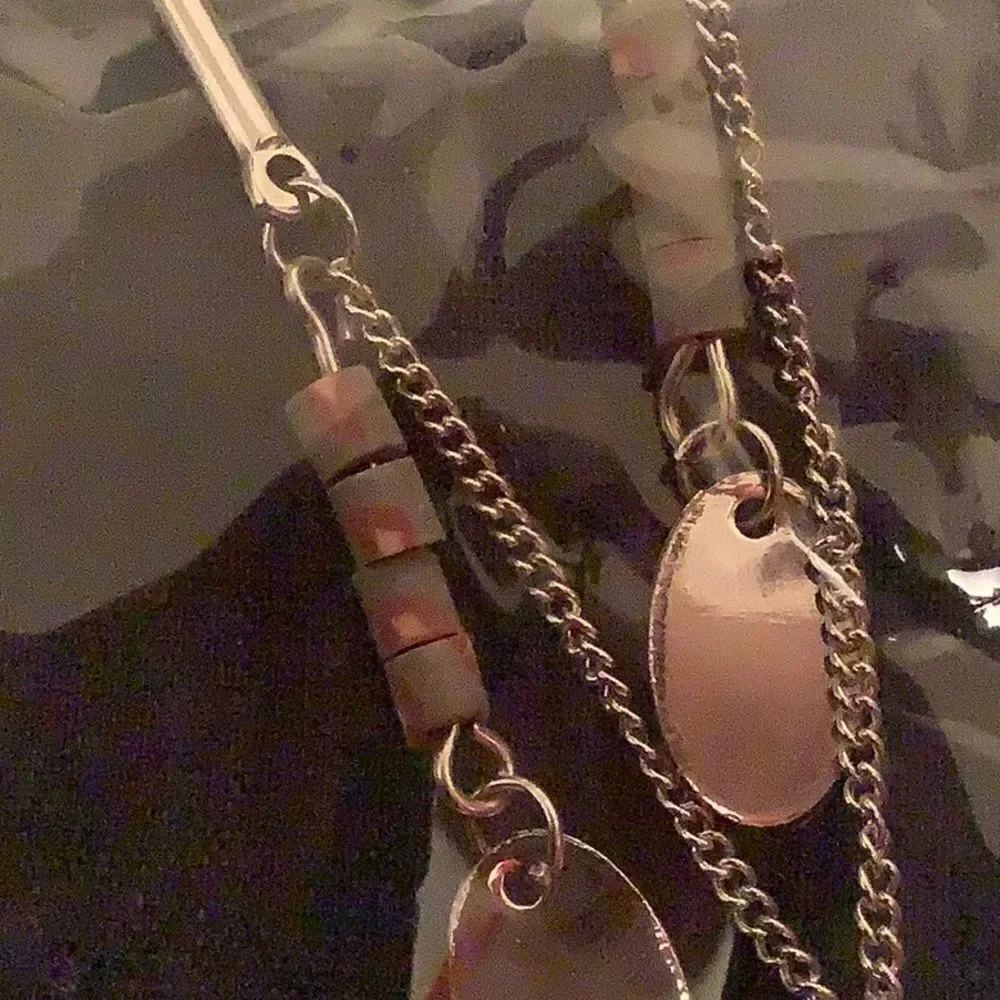 Boho Lariat Layering Silver Tone Earthy Necklace